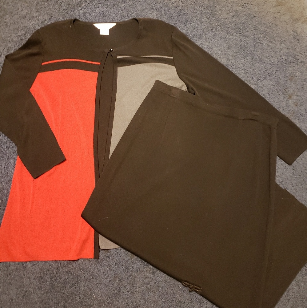 Vintage colorblock maxi skirt+cardigan set!